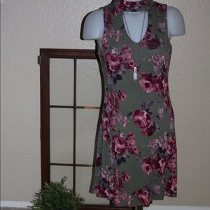 Green floral dress
